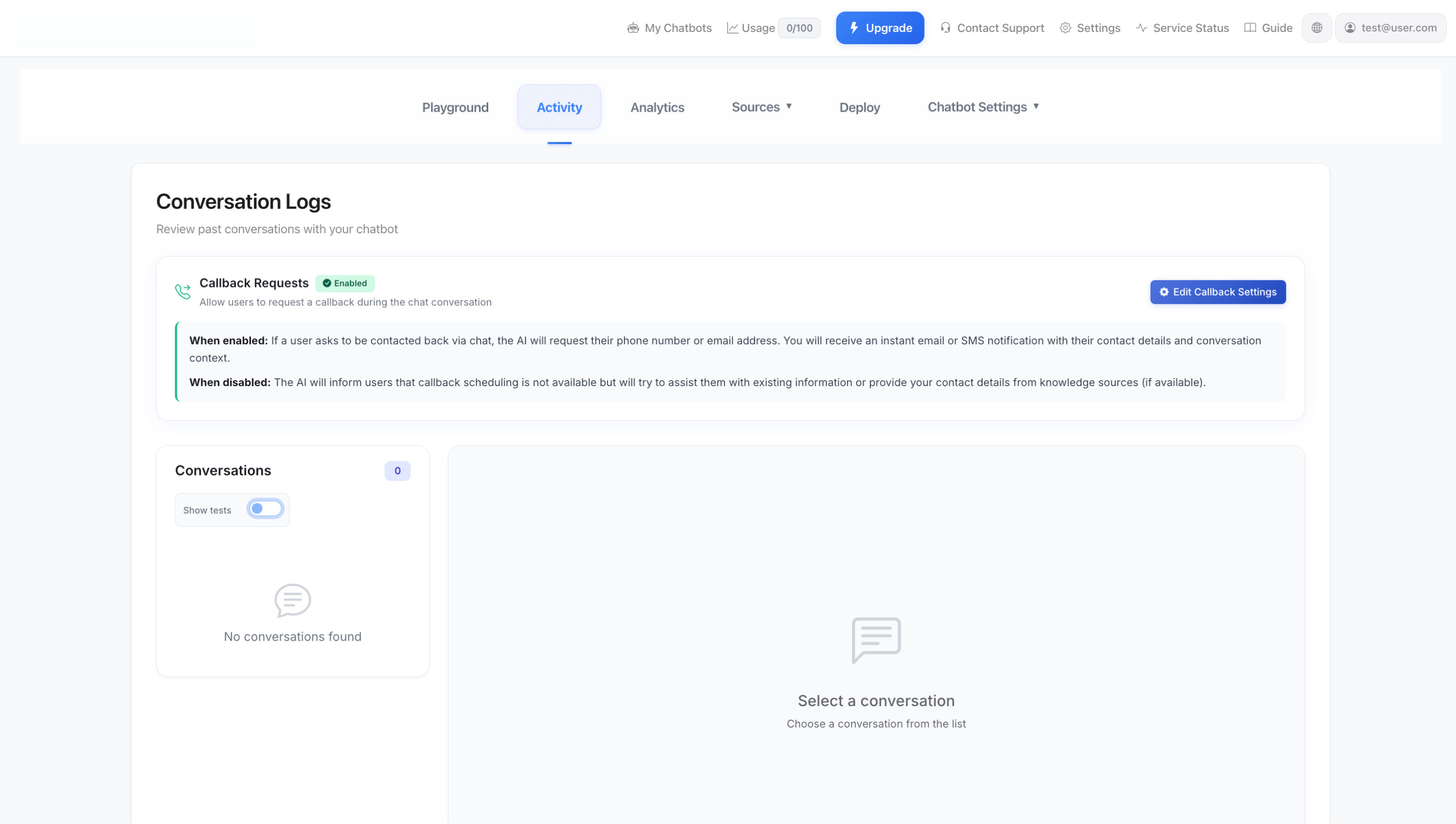Activity Conversation Logs